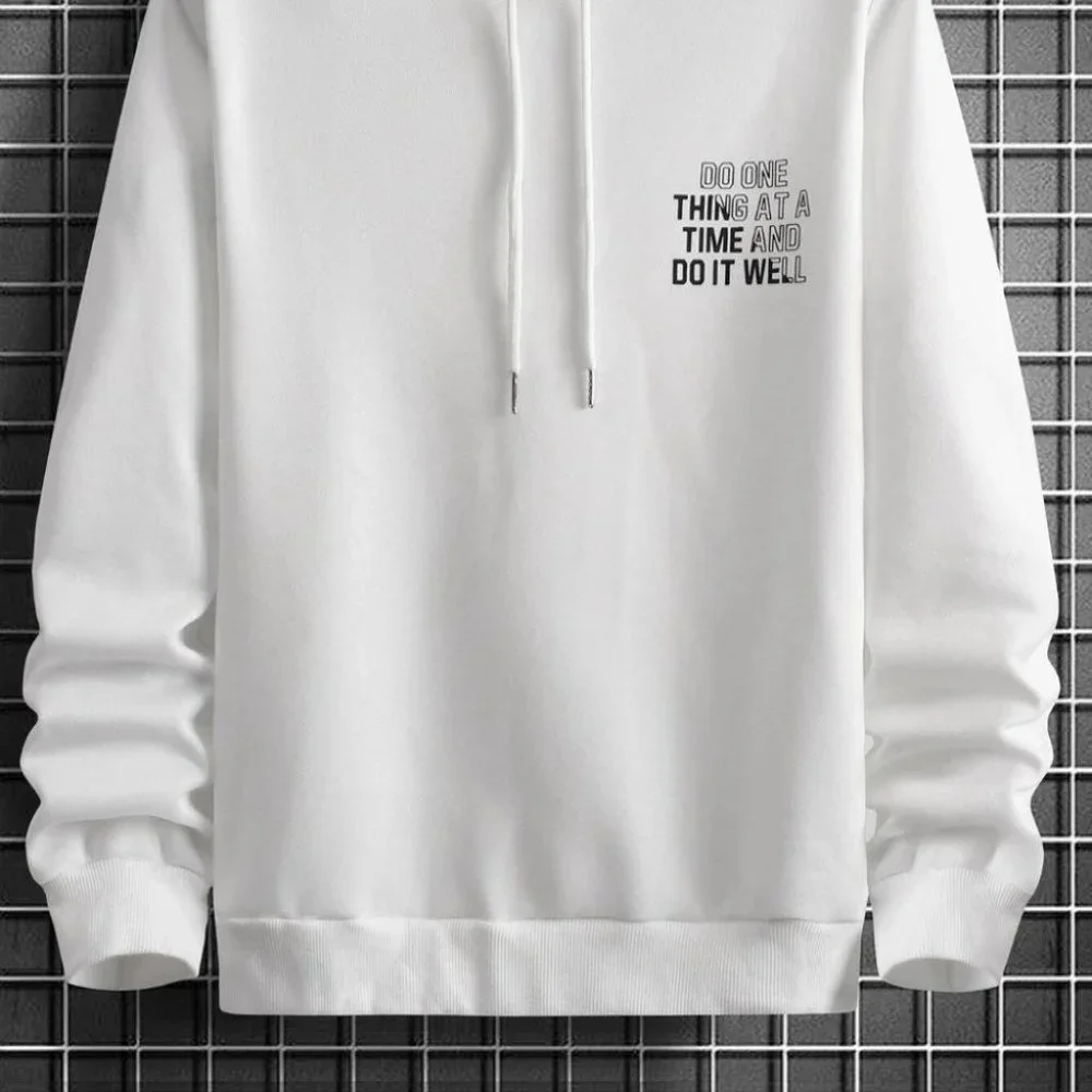 White Mens Hooded Sweater - Picture 4 of 7